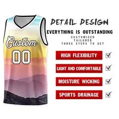 Black White Tie Dye Pattern Sports Basketball Jersey 4