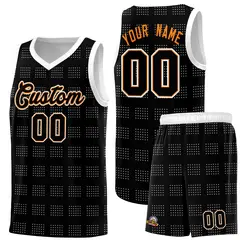 Black White Trailblazer Dot Pattern Basketball Jersey