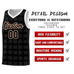 Black White Trailblazer Dot Pattern Basketball Jersey 2