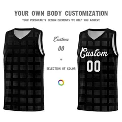 Black White Trailblazer Dot Pattern Basketball Jersey 3