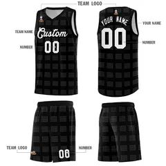 Black White Trailblazer Dot Pattern Basketball Jersey 5