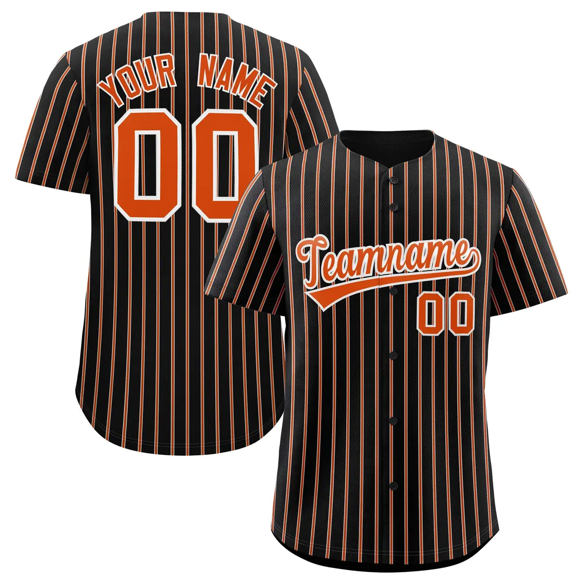 Black White Tricolor Stripe Fashion Baseball Jersey
