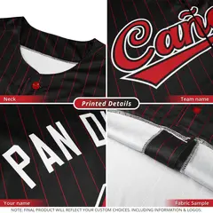 Black White Tricolor Stripe Fashion Baseball Jersey 6