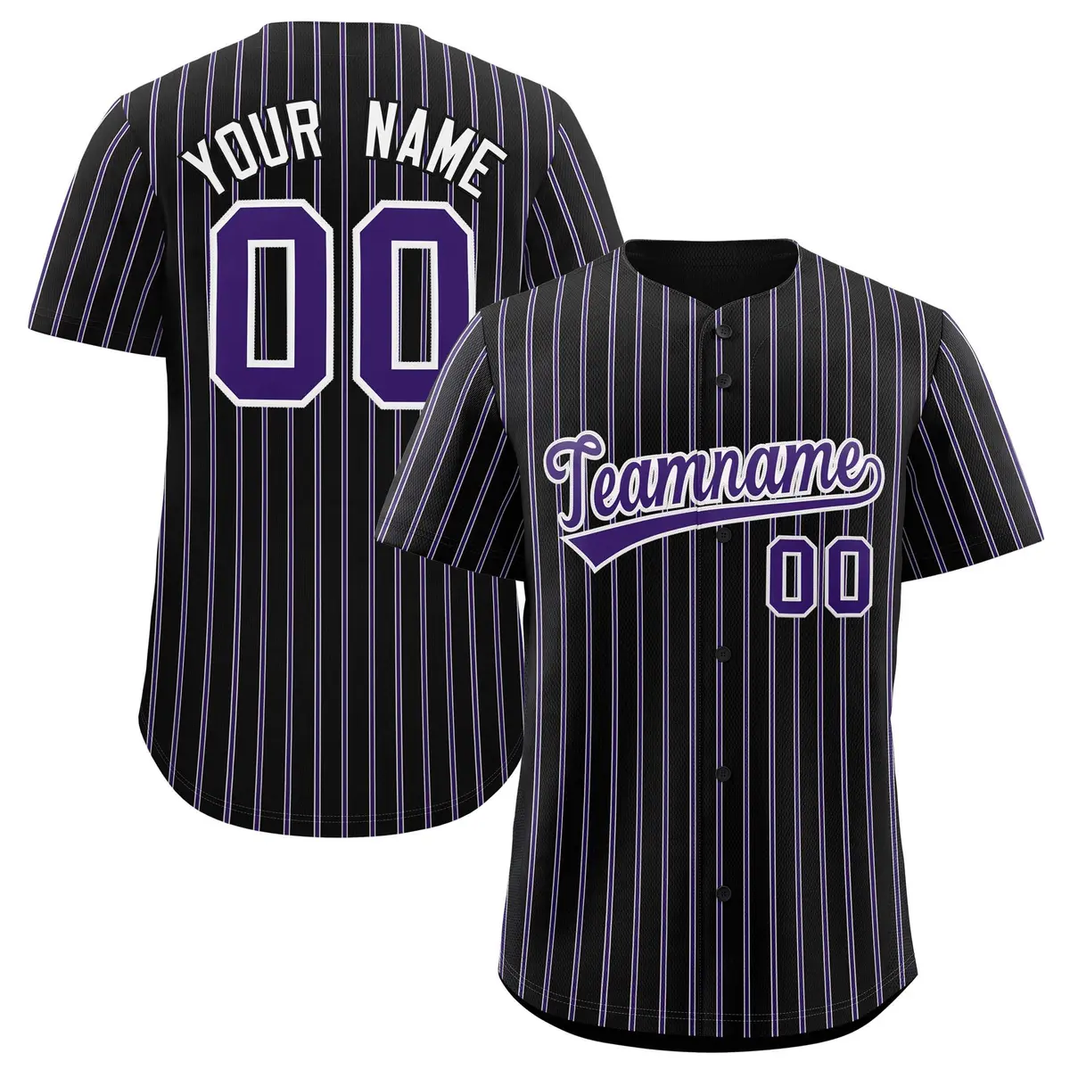 Black White Tricolor Stripe Fashion Baseball Jersey