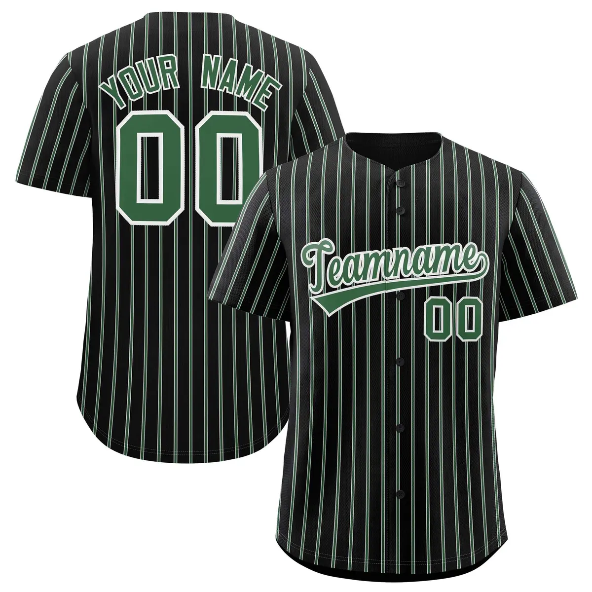 Black White Tricolor Stripe Fashion Baseball Jersey