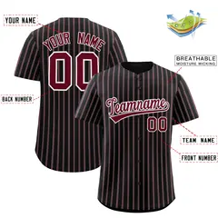 Black White Tricolor Stripe Fashion Baseball Jersey 2