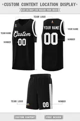 Black White Two-Tone Side Classic Basketball Jersey 2