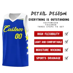 Black White Two Tone Side Star Color Block Basketball Jersey 2