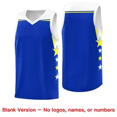 Black White Two Tone Side Star Color Block Basketball Jersey 6