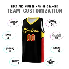 Black White U-shaped Side Pattern Double Side Basketball Jersey 4