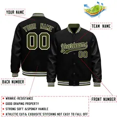 Black White Varsity Jacket with Faux Leather Sleeves 2