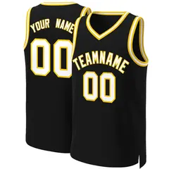 Black White-Yellow Classic Basketball Jersey 1