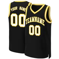 Black White-Yellow Classic Basketball Jersey 1