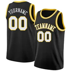 Black White-Yellow Classic Breathable Basketball Jersey