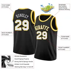 Black White-Yellow Classic Breathable Basketball Jersey 2