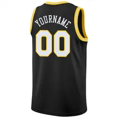 Black White-Yellow Classic Breathable Basketball Jersey 6