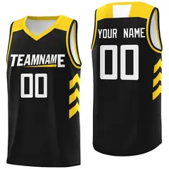 Black White-Yellow Classic Casual Basketball Jersey for Men