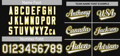 Black White-Yellow Classic Style Baseball Jersey 3