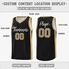 Black White-Yellow Double Side Basketball Jersey 2