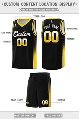 Black White Yellow Two Tone Font Basketball Jersey 2