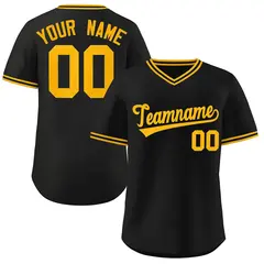 Black Yellow Authentic Pullover Baseball Jersey