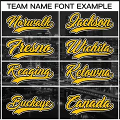 Black Yellow-Black Pittsburgh City Skyline Baseball Jersey 3