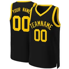 Black Yellow Classic Basketball Jersey 1