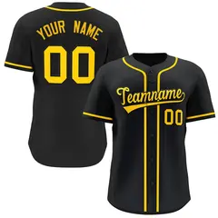Black Yellow Classic Fashion Authentic Baseball Jersey
