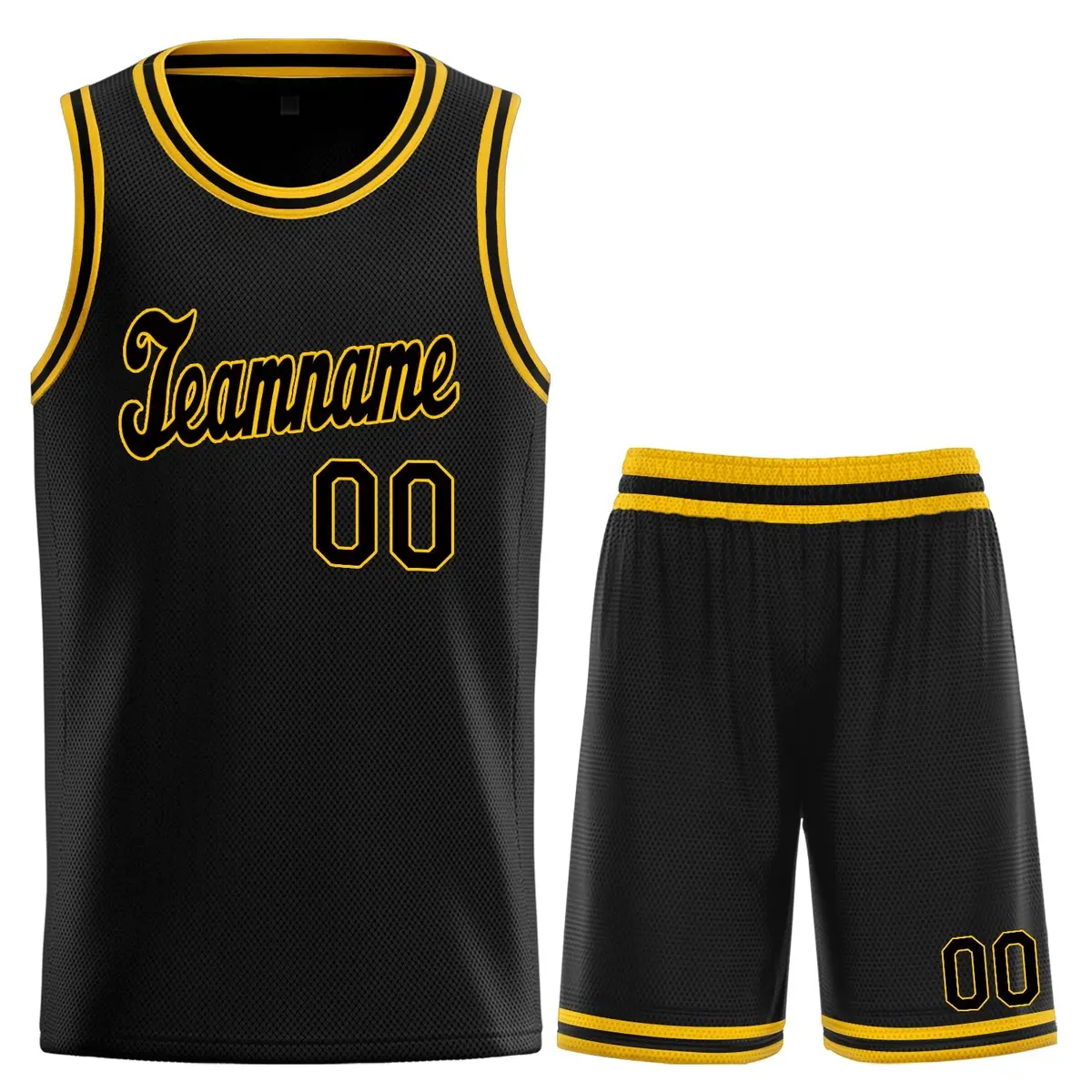 Black Yellow Classic Sets Basketball Jersey