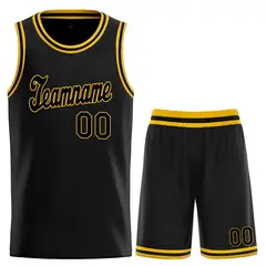 Black Yellow Classic Sets Basketball Jersey 1