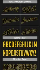 Black Yellow Classic Sets Basketball Jersey 4