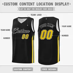 Black Yellow Classic Sport Game Basketball Jersey 2