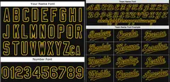 Black Yellow Classic Style Authentic Baseball Jersey 3