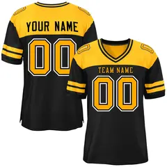 Black Yellow Color Block Authentic Football Jersey