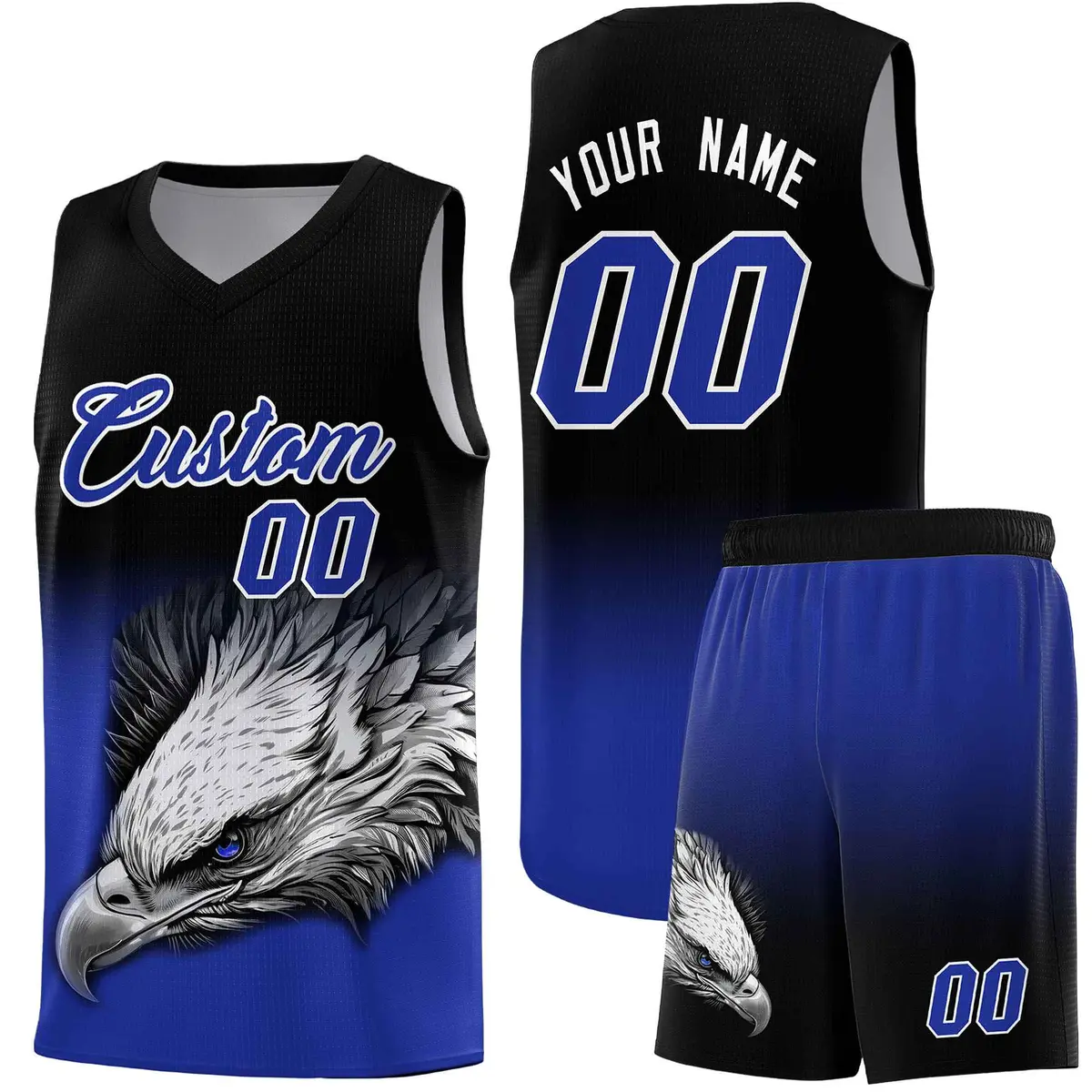 Black Yellow Eagle Graffiti Pattern Basketball Jersey