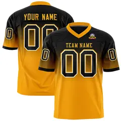 Black Yellow Gradient Fashion Authentic Football Jersey