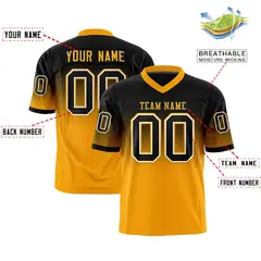 Black Yellow Gradient Fashion Authentic Football Jersey 2