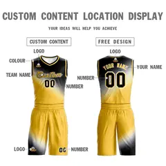 Black Yellow Gradient Fashion Basketball Jersey 3