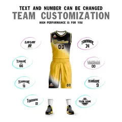 Black Yellow Gradient Fashion Basketball Jersey 4