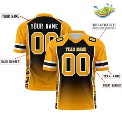 Black Yellow Gradient Side Pattern Authentic Football Jersey 2