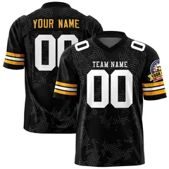 Black Yellow Graffiti Line Authentic Football Jersey 1