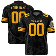 Black Yellow Graffiti Line Authentic Football Jersey 1