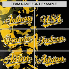 Black Yellow Graffiti Split Raglan Sleeve Baseball Jersey 3