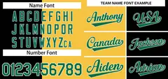 Black Yellow-Green Split Fashion Baseball Jersey 3