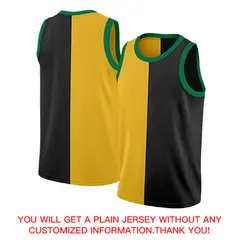 Black Yellow-Green Split Fashion Basketball Jersey 4