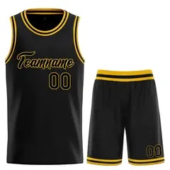Black Yellow Heal Classic Sets Basketball Jersey