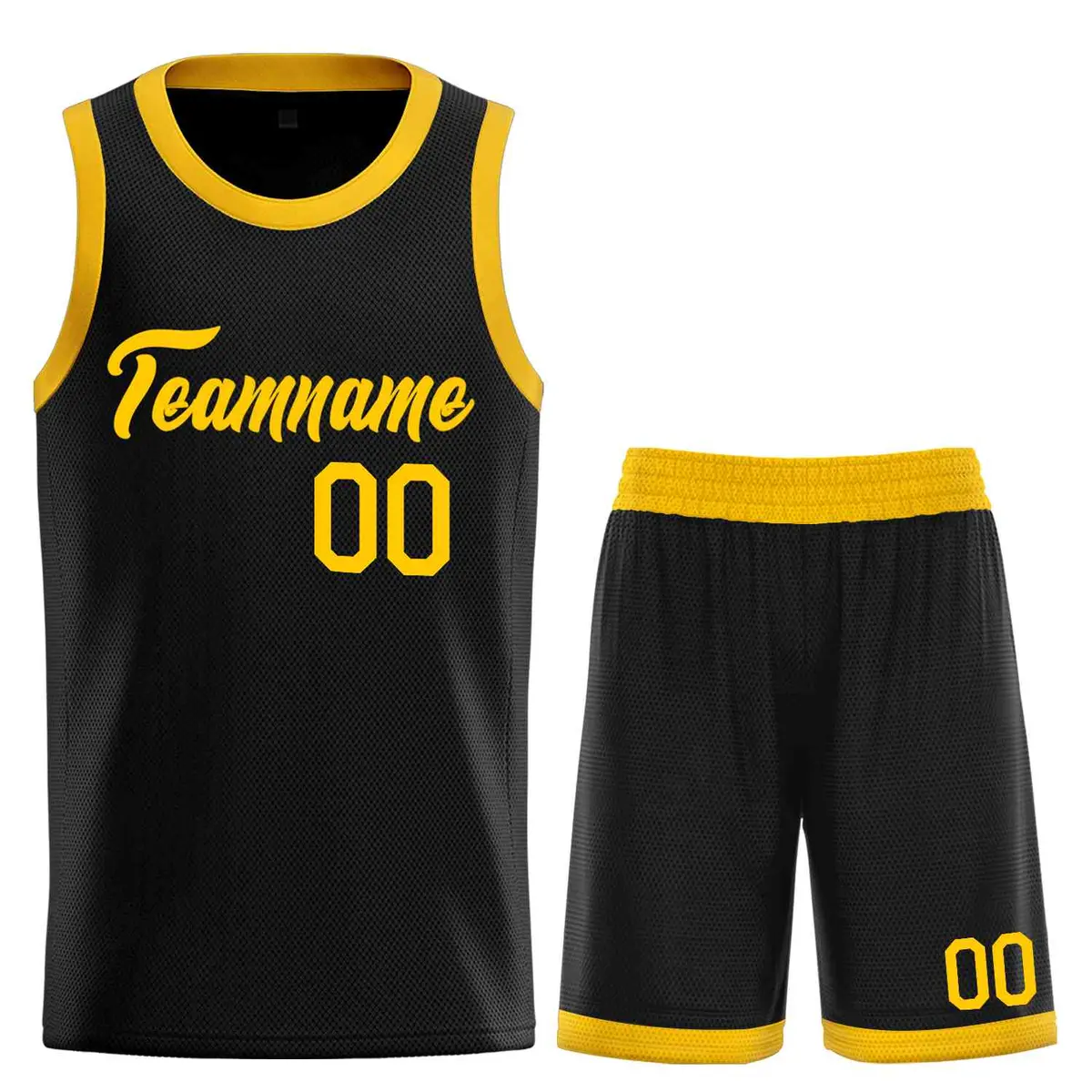 Black Yellow Heal Classic Sets Basketball Jersey