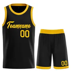 Black Yellow Heal Classic Sets Basketball Jersey