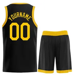 Black Yellow Heal Classic Sets Basketball Jersey 2
