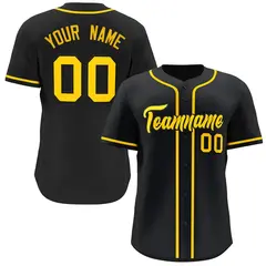 Black Yellow Hip Hop Classic Style Baseball Jersey 1